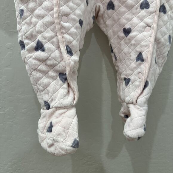 Nordstrom Pink Heart Quilted Bear Ears Bunting - Picture 5 of 11